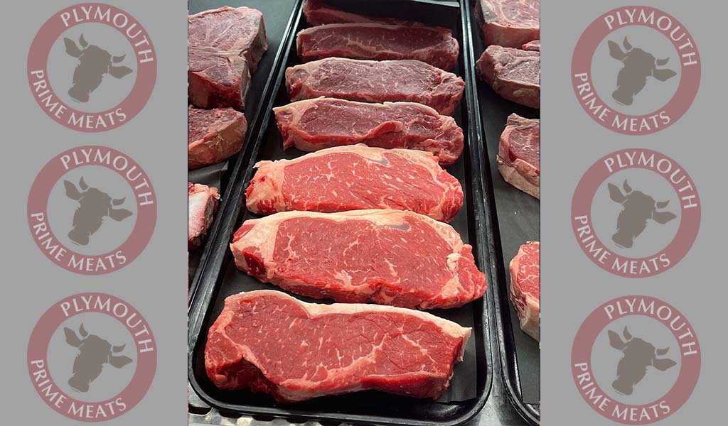 ny strip steak on display