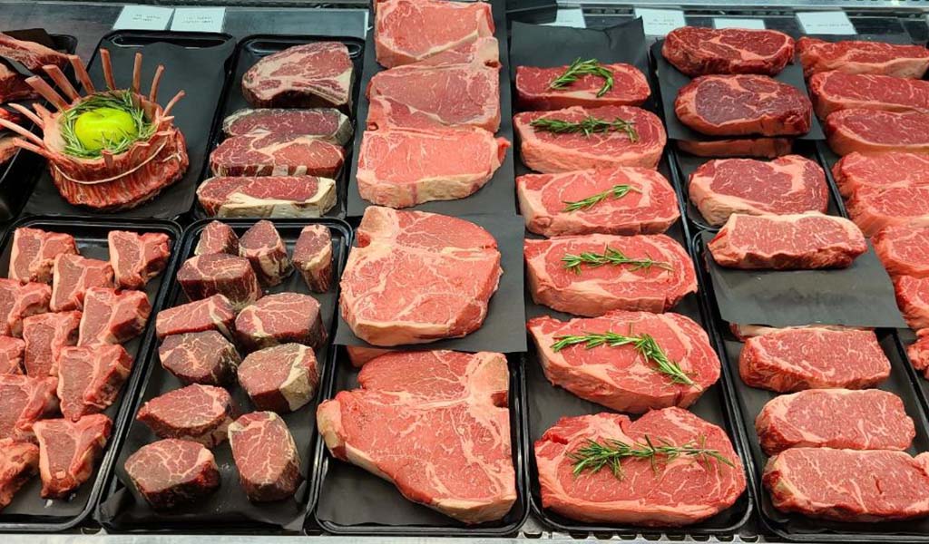 wagyu beef on display
