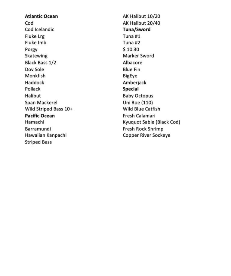 Seafood Menu Page 3
