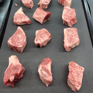 A5 Wagyu steak stips on display
